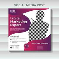 modèle de conception de publication de médias sociaux de marketing d'entreprise numérique vecteur