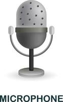 microphone icône. 3d illustration de blogueur collection. Créatif microphone 3d icône pour la toile conception, modèles, infographie et plus vecteur