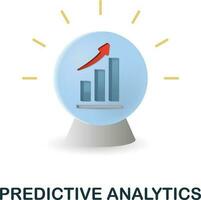 prédictif analytique icône. 3d illustration de client relation collection. Créatif prédictif analytique 3d icône pour la toile conception, modèles, infographie et plus vecteur