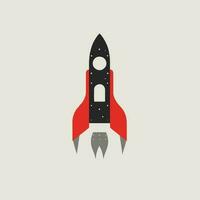 vaisseau spatial fusée vecteur dessin animé plat style