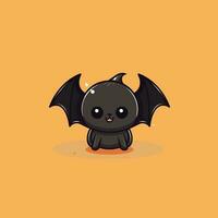 mignonne kawaii chauve souris chibi mascotte vecteur dessin animé style