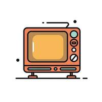 rétro la télé ensemble. plat télévision avec antenne icône symbole signe isolé sur blanc Contexte. vecteur Stock illustration