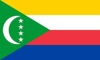 drapeau des comores, couleurs officielles et proportion. illustration vectorielle. vecteur