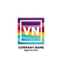 vn initiale logo avec coloré modèle vecteur. vecteur