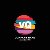 vq initiale logo avec coloré modèle vecteur. vecteur
