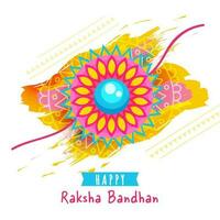 content raksha bandhan concept avec floral rakhi bracelet et brosse accident vasculaire cérébral effet sur blanc Contexte. vecteur