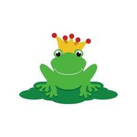 Roi grenouille logo icône modèle conception vecteur