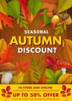 l'automne remise vente offre promo avec tomber feuillage vecteur