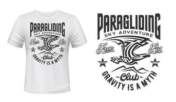 parapente club T-shirt vecteur impression avec Aigle