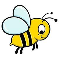 mignonne peu abeille, icône, doddle dessin animé abeille vecteur