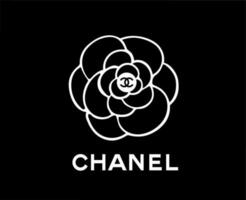 Chanel symbole logo marque vêtements blanc conception mode vecteur illustration avec noir Contexte