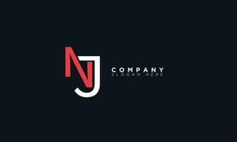 nj alphabet lettres initiales monogramme logo jn, n et j vecteur