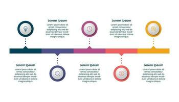 affaires infographie modèle conception. chronologie avec cercles, icône, quatre pas ou option. vecteur