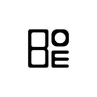 création de logo de lettre boe avec graphique vectoriel, logo boe simple et moderne. vecteur