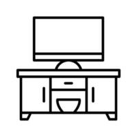 la télé cabinet vecteur contour icône . Facile Stock illustration Stock