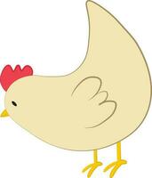 vecteur illustration de blanc poulet personnage dans dessin animé style. numérique ferme poulet icône pour Pâques conception