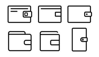 portefeuille icône ensemble. bourse symbole. contour portefeuille. portefeuille symbole. portefeuille Icônes dans doubler. bourse pictogramme. portefeuille signe dans linéaire. Stock vecteur illustration