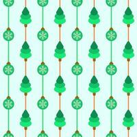 vert Noël arbre et babioles sans couture modèle Contexte. vecteur