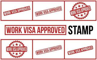 travail visa approuvé caoutchouc grunge timbre ensemble vecteur