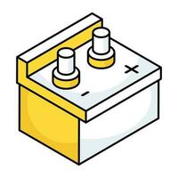 une plat conception icône de voiture batterie vecteur
