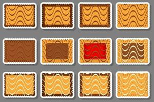 grand ensemble de biscuits faits maison au goût différent de biscuit de pâtisserie vecteur