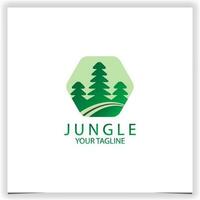 hexagone jungle pins arbre logo prime élégant modèle vecteur eps dix