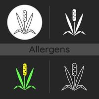 icône de thème sombre herbe fléole des prés vecteur