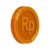 Rupiah pièce de monnaie bronze indonésien Rupiah devise symbole vecteur