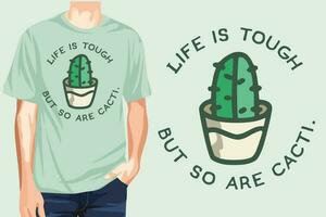 magnifique vert mignonne cactus T-shirt conception illustration vecteur ouvrages d'art