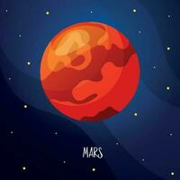 dessin animé Mars planète pour des gamins éducation. solaire système planètes vecteur