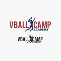 modèle de conception de vecteur de logo insigne de volley-ball