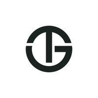 t g monogramme logo vecteur conception illustration