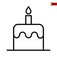 icône de ligne de gâteau d'anniversaire vecteur