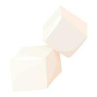 sucre raffiné cubes carré forme, sucré glucose formation dans dessin animé style isolé sur blanc Contexte. vecteur illustration