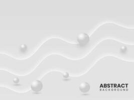 abstrait gris vague mouvement Contexte avec 3d des balles ou perles. vecteur