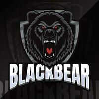 noir ours badge emblème esport logo vecteur
