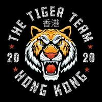 tigre équipe Hong Kong pièce broderie T-shirt vecteur Stock