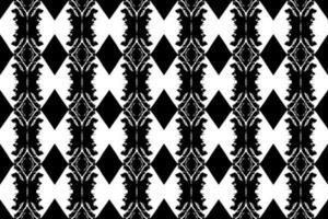 sans couture batik motif, géométrique tribal motif, il ressemble ethnique bohème, aztèque style, ikat style.luxe décoratif en tissu noir et blanc sans couture modèle pour célèbre bannières. vecteur