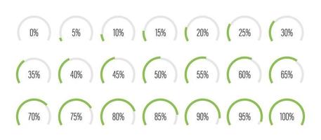 ensemble de diagrammes de pourcentage d'arc vecteur