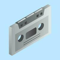 isométrique cassette élément dans gris couleur. vecteur