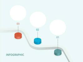 affaires infographie concept avec enroulement route ou ligne et 3d Trois options. vecteur