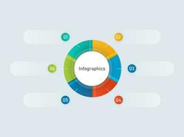 coloré infographie graphique diagramme avec six les options sur gris Contexte. vecteur