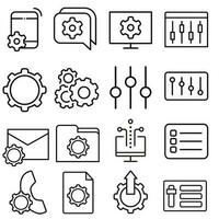 installer icône vecteur ensemble. réglages illustration signe collection. personnalisation symbole.