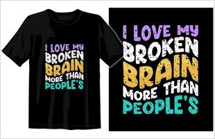 cerveau cancer conscience T-shirt, mental santé conscience T-shirt conception, monde sclérose journée T-shirt, leucémie conscience T-shirt vecteur