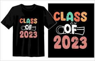 l'obtention du diplôme ancien T-shirt conception vecteur, toutes nos félicitations diplômés classe de 2023 vecteur
