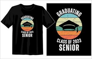 l'obtention du diplôme ancien T-shirt conception vecteur, toutes nos félicitations diplômés classe de 2023 vecteur