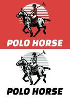 ensemble de polo cheval sport dans Facile mascotte logo style vecteur