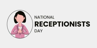 nationale réceptionnistes journée est observé chaque année sur le seconde Mercredi dans peut. conception, salutation carte, affiche, invitation vecteur