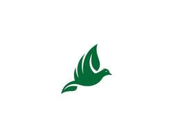 Créatif moderne vert feuille oiseau logo conception modèle vecteur icône concept.