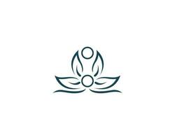 lotus fleur corps massage logo conception avec spa centre moderne vecteur modèle.